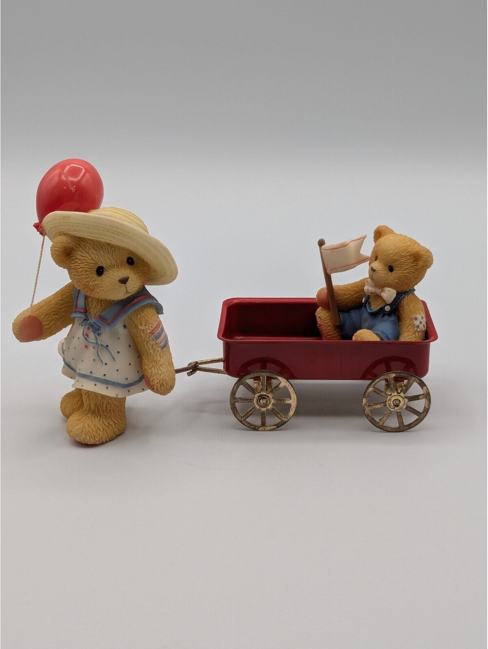 Cherished Teddies Letty (CT993) 1999 Membears Only Red Wagon Figurine